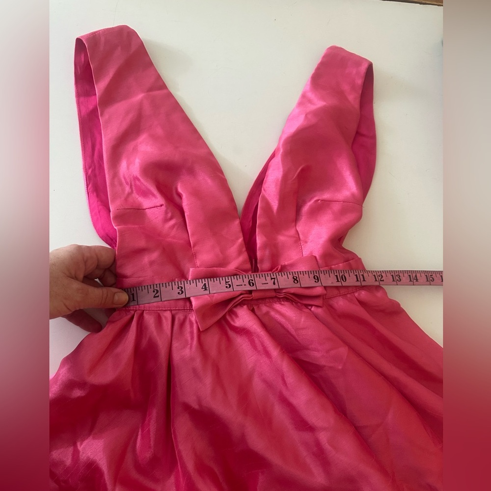 Mable X Anthropologie Pink Duri Bow Tied Bubble Hem Barbie Core Mini Dress NWT S - Picture 15 of 16